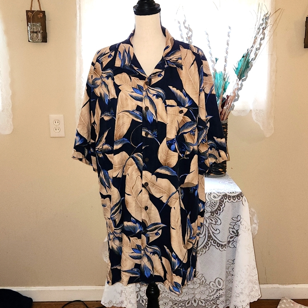 Island Fever Men's Hawaiian Print Button Up Shirt Size 2XT. D-19